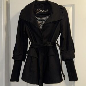 Guess Black Pea Coat